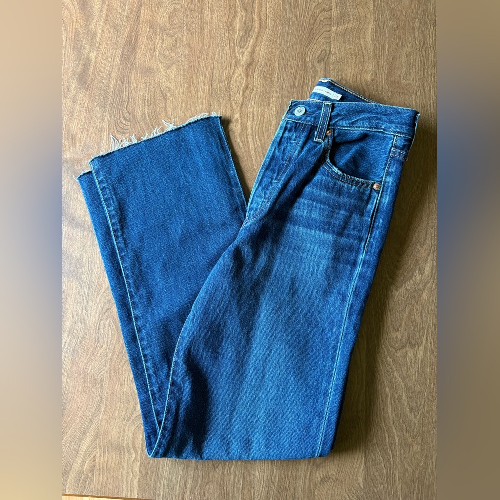 Levi’s premium button fly ribcage straight ankle jeans